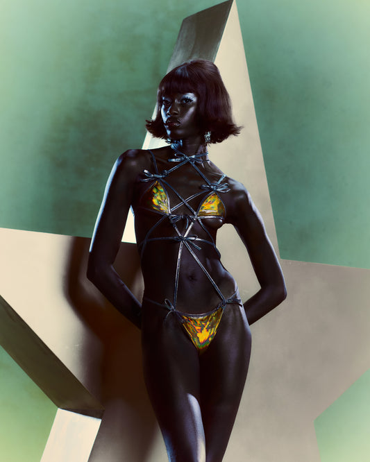 Body lacinho prata e dourado