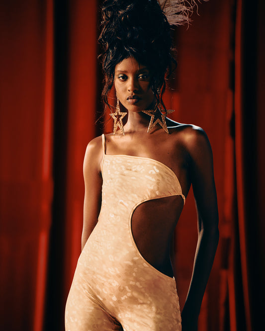 Gold Openwork Jumpsuit