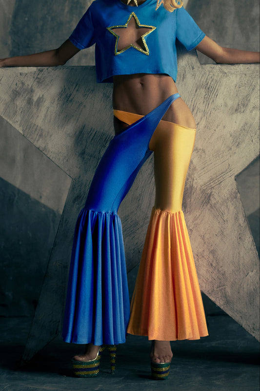 Calça Isa Azul e Amarelo