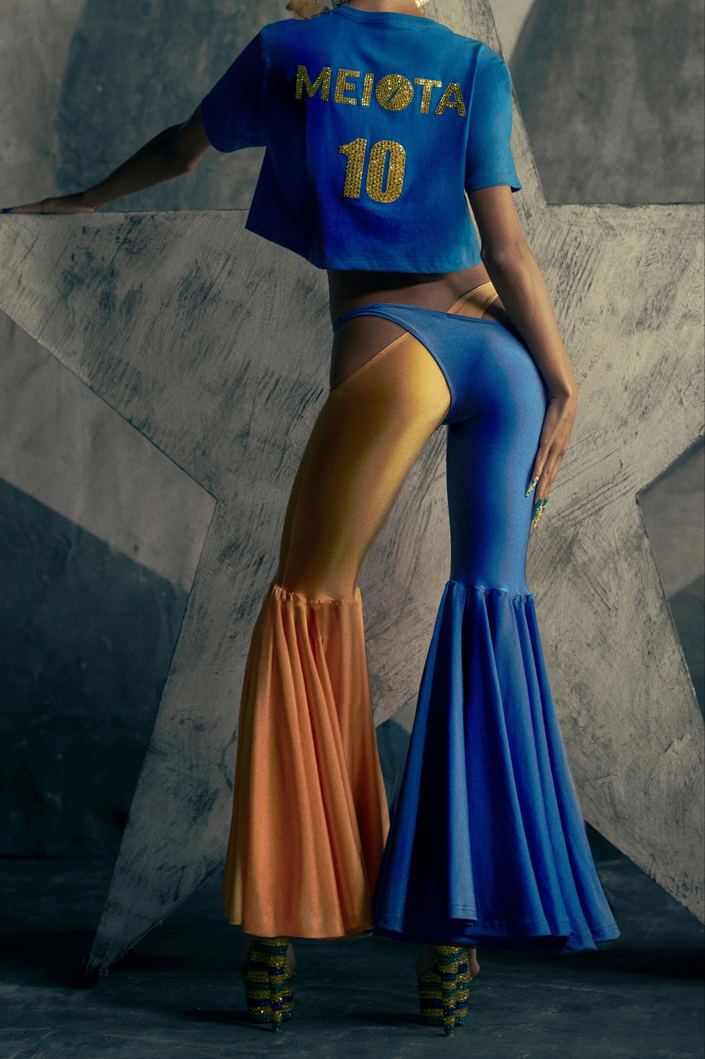 Calça Isa Azul e Amarelo