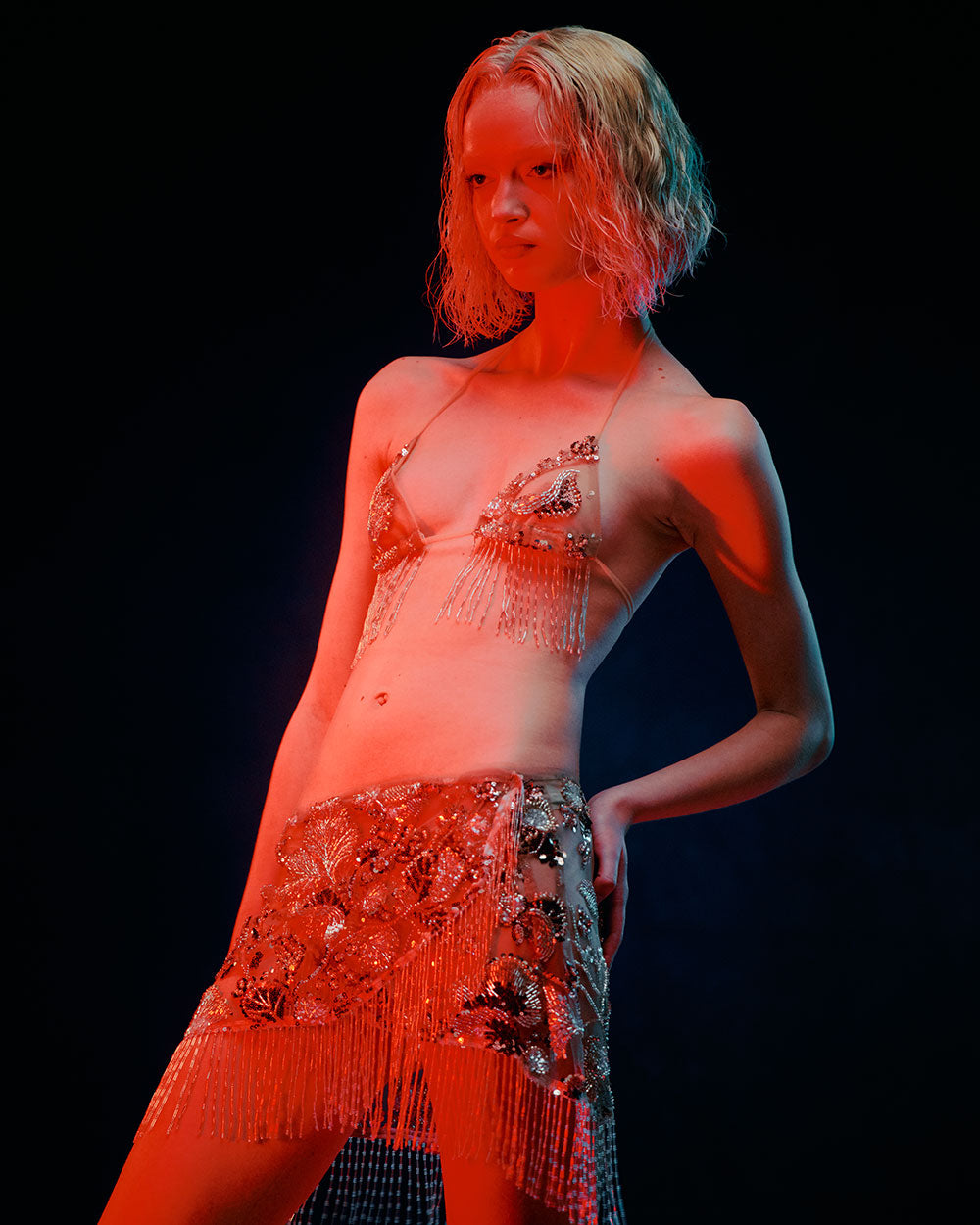 Saia Miçanga Franjas